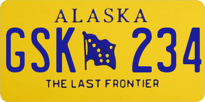 AK license plate GSK234