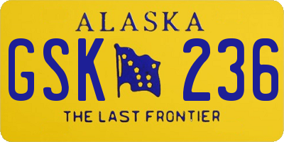 AK license plate GSK236