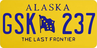 AK license plate GSK237