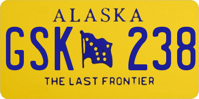 AK license plate GSK238