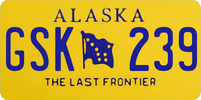 AK license plate GSK239