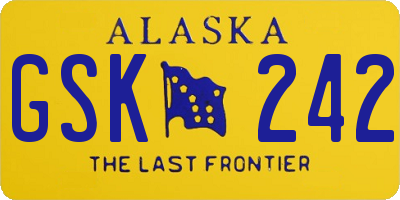 AK license plate GSK242