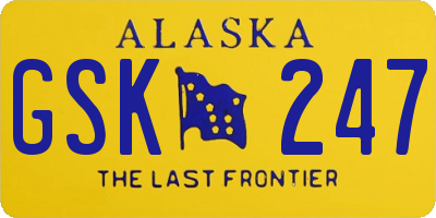 AK license plate GSK247