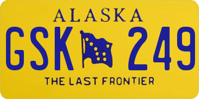 AK license plate GSK249