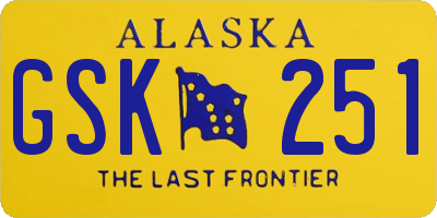 AK license plate GSK251