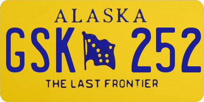 AK license plate GSK252