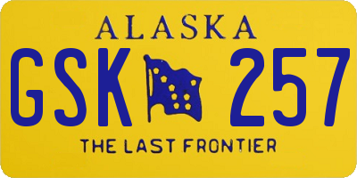 AK license plate GSK257