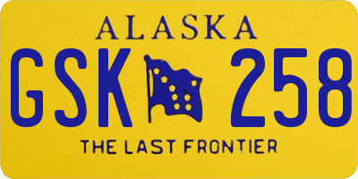 AK license plate GSK258