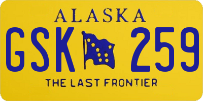 AK license plate GSK259