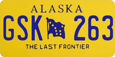 AK license plate GSK263