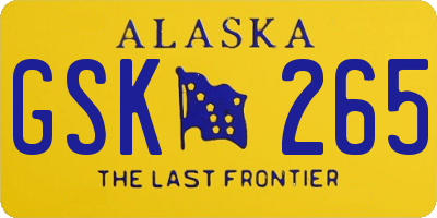 AK license plate GSK265