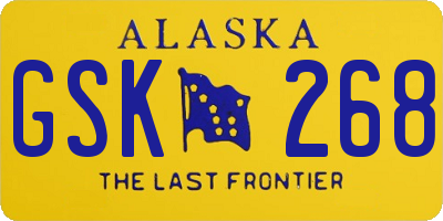 AK license plate GSK268