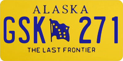 AK license plate GSK271