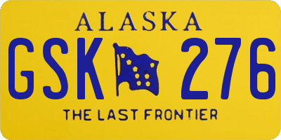 AK license plate GSK276