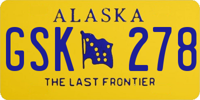 AK license plate GSK278