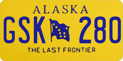 AK license plate GSK280