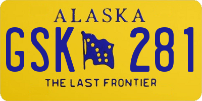 AK license plate GSK281