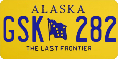 AK license plate GSK282