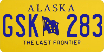 AK license plate GSK283