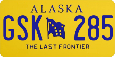 AK license plate GSK285