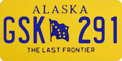 AK license plate GSK291