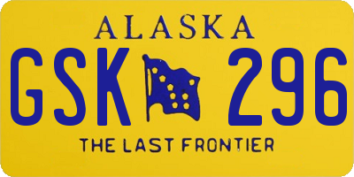 AK license plate GSK296