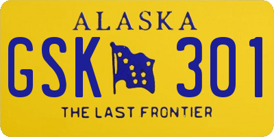 AK license plate GSK301