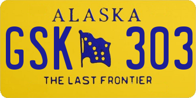 AK license plate GSK303