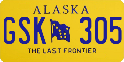 AK license plate GSK305