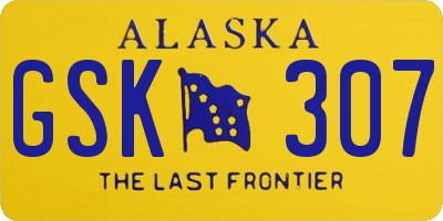 AK license plate GSK307
