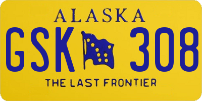 AK license plate GSK308