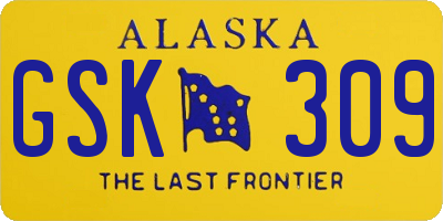AK license plate GSK309