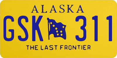 AK license plate GSK311