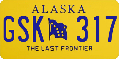 AK license plate GSK317