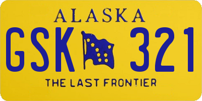 AK license plate GSK321