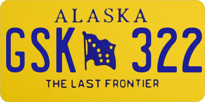 AK license plate GSK322