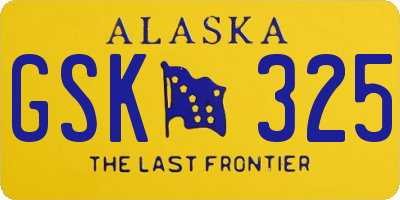 AK license plate GSK325