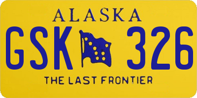 AK license plate GSK326