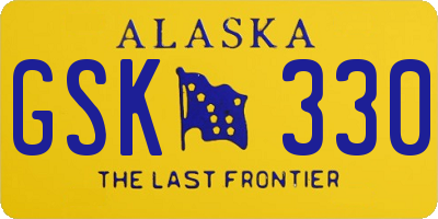 AK license plate GSK330