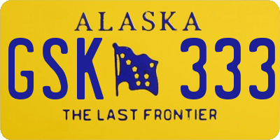 AK license plate GSK333