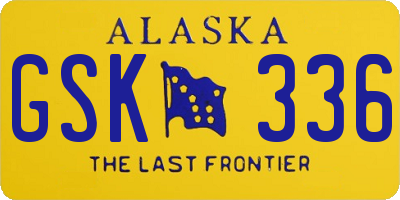 AK license plate GSK336