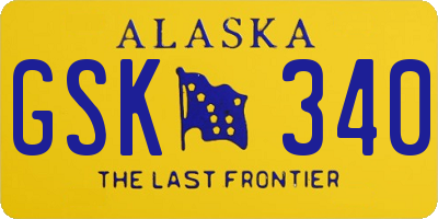 AK license plate GSK340