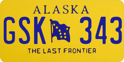AK license plate GSK343