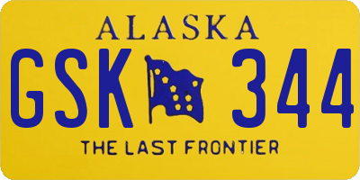 AK license plate GSK344