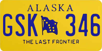 AK license plate GSK346