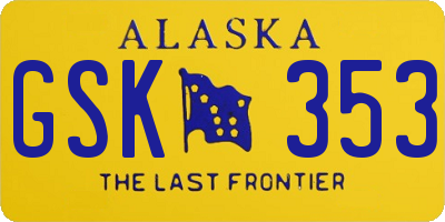 AK license plate GSK353