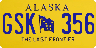 AK license plate GSK356