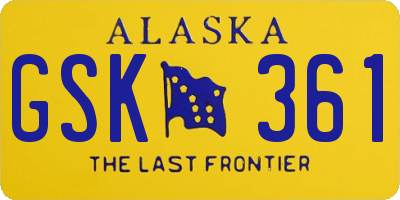 AK license plate GSK361