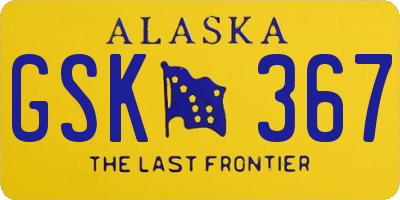 AK license plate GSK367