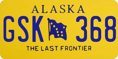 AK license plate GSK368